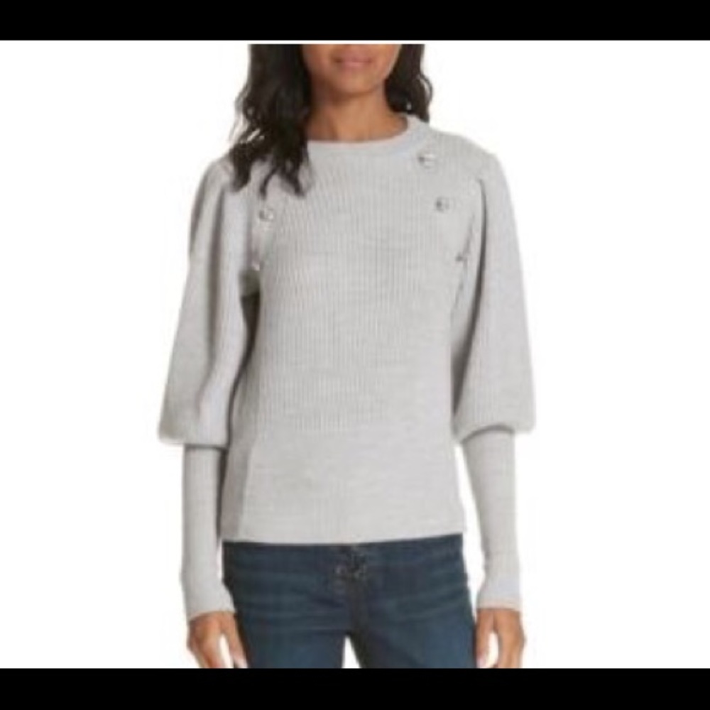 Veronica Beard Jude Crystal Button Sweater XS